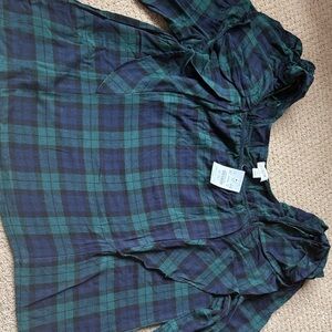 Plaid Green and Blue Women's Top